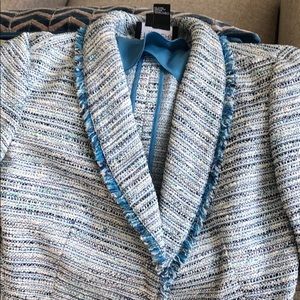 Etcetera sky blue tweed jacket size 2